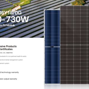 Pannello Solare Fotovoltaico DAH Solar N-type TOPCON 710W Monocristallino Modello Bifacciale, Doppio vetro, DHN-66Y18/DG(BW) 
GARANZIA 30 anni 
EFFICENZA MODULO:22,86% - immagine 1